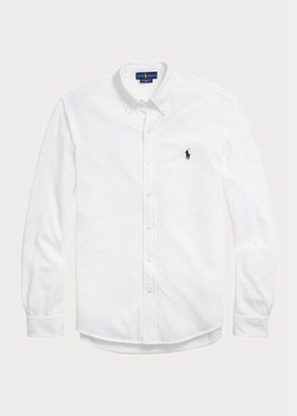 Camisas Ralph Lauren Featherweight Mesh Masculinas Brancas