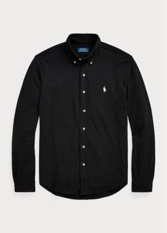 Camisas Ralph Lauren Featherweight Mesh Masculinas Pretas