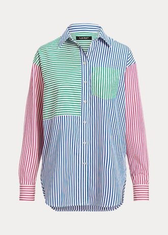 Camisas Ralph Lauren listradas de algodão multicoloridas femininas