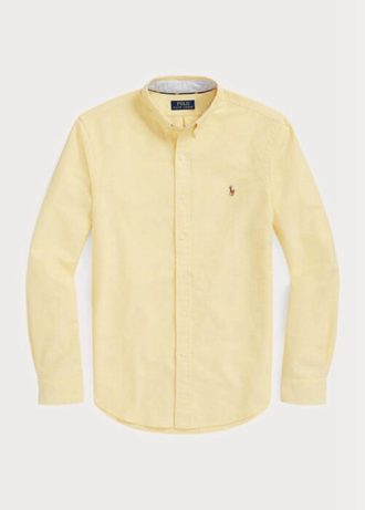 Camisas Ralph Lauren Slim Fit Oxford Masculinas Amarelas