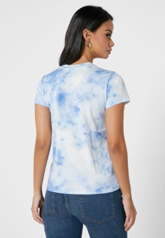 Camisetas femininas azuis com logotipo estampado Ralph Lauren