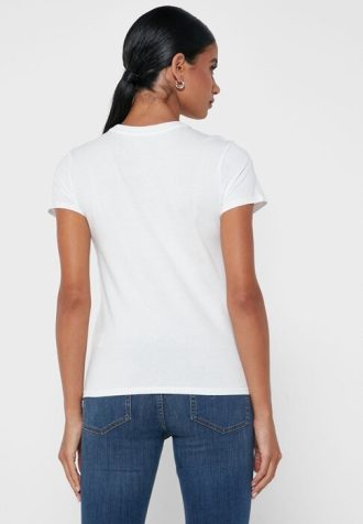 Camisetas femininas brancas com estampa de gola redonda Ralph Lauren
