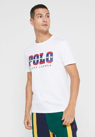 Camisetas masculinas brancas com gola redonda e logotipo Ralph Lauren