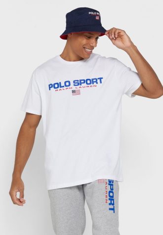 Camisetas masculinas brancas com gola redonda e logotipo Ralph Lauren