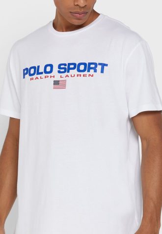 Camisetas masculinas brancas com gola redonda e logotipo Ralph Lauren