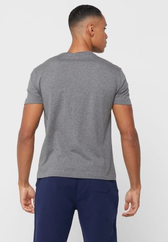 Camisetas masculinas cinzas com gola redonda e logotipo Ralph Lauren
