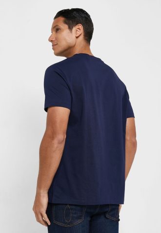 Camisetas masculinas com gola redonda e logotipo Ralph Lauren azul-marinho