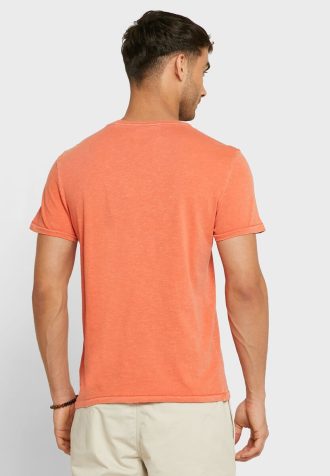 Camisetas masculinas laranja com gola redonda e logotipo Ralph Lauren