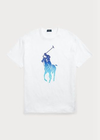 Camisetas Ralph Lauren Classic Fit Big Pony Jersey Masculinas Brancas