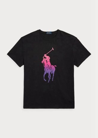 Camisetas Ralph Lauren Classic Fit Big Pony Jersey Masculinas Pretas