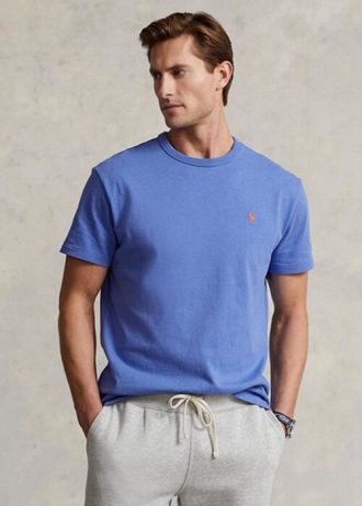 Camisetas Ralph Lauren Classic Fit Heavyweight Jersey Masculinas Azuis