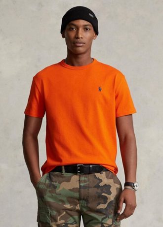Camisetas Ralph Lauren Classic Fit Heavyweight Jersey Masculinas Laranja