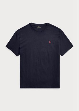 Camisetas Ralph Lauren Classic Fit Jersey com gola redonda masculina azul marinho