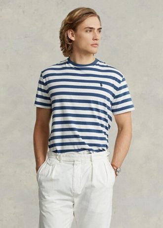 Camisetas Ralph Lauren Classic Fit Listradas Masculinas Azuis
