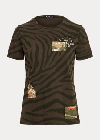 Camisetas Ralph Lauren com estampa de zebra e jersey para mulheres