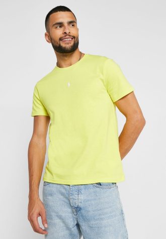 Camisetas Ralph Lauren Essential Gola Redonda Masculinas Amarelas