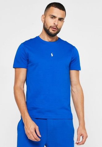 Camisetas Ralph Lauren Essential Gola Redonda Masculinas Azuis