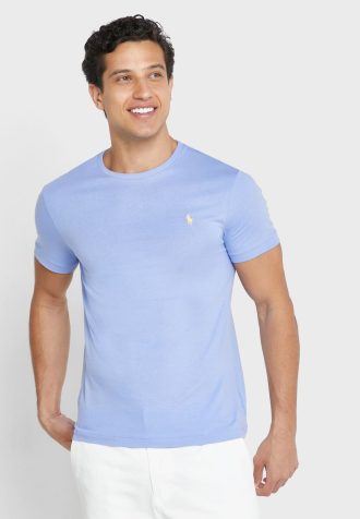 Camisetas Ralph Lauren Essential Gola Redonda Masculinas Azuis