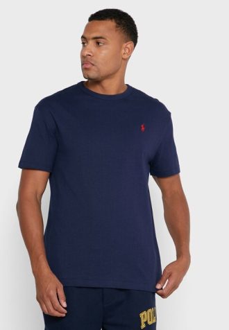 Camisetas Ralph Lauren Essential Gola Redonda Masculinas Azul Marinho