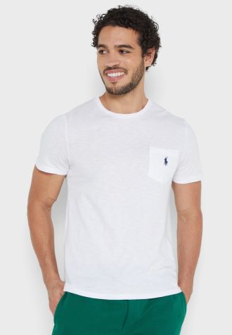 Camisetas Ralph Lauren Essential Gola Redonda Masculinas Brancas