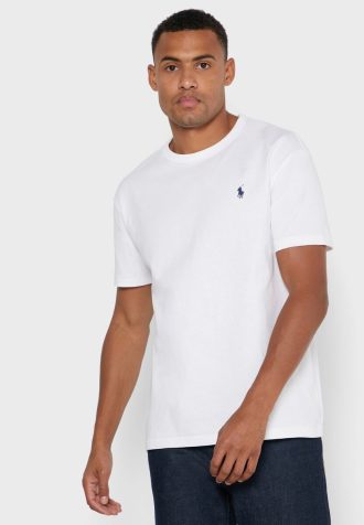 Camisetas Ralph Lauren Essential Gola Redonda Masculinas Brancas