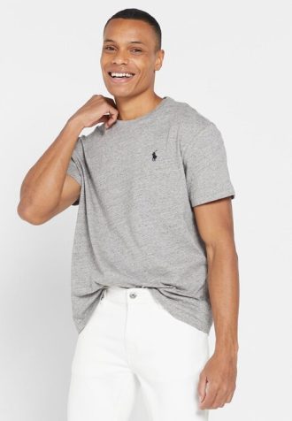 Camisetas Ralph Lauren Essential Gola Redonda Masculinas Cinza