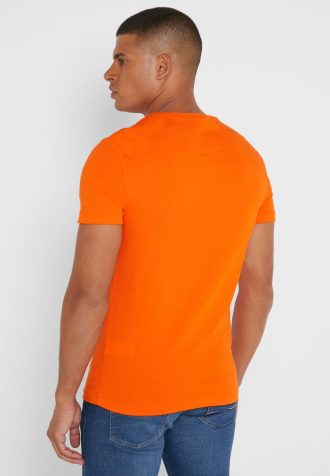 Camisetas Ralph Lauren Essential Gola Redonda Masculinas Laranja