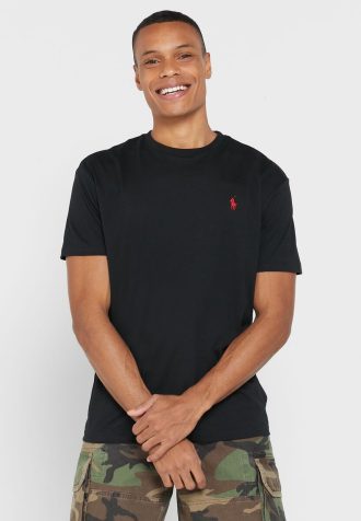 Camisetas Ralph Lauren Essential Gola Redonda Masculinas Pretas