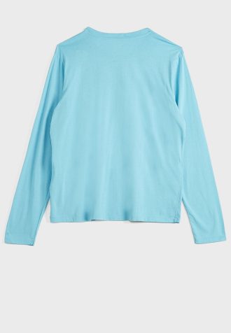 Camisetas Ralph Lauren femininas azuis com gola redonda