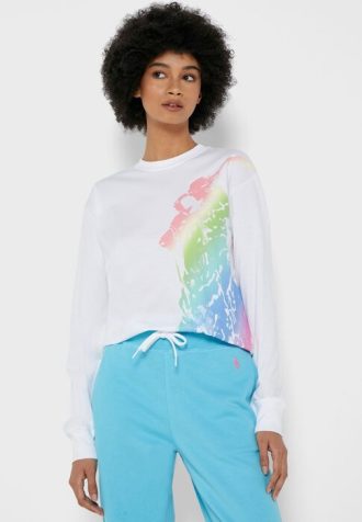Camisetas Ralph Lauren Femininas Brancas com Estampa