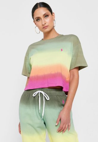 Camisetas Ralph Lauren Femininas Multicoloridas com Gola Redonda e Estampa