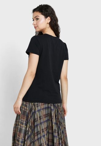 Camisetas Ralph Lauren Femininas Pretas com Gola Redonda e Logotipo
