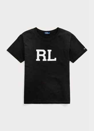 Camisetas Ralph Lauren Femininas Pretas com Logotipo RL Jersey