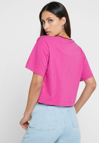 Camisetas Ralph Lauren Femininas Rosa com Gola Redonda e Estampa
