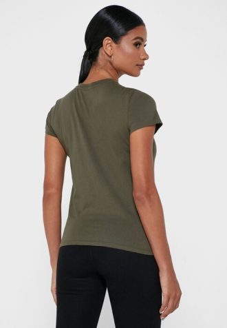 Camisetas Ralph Lauren Femininas Verdes com Gola Redonda e Estampa