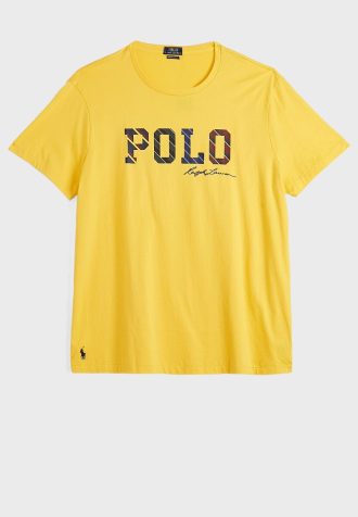 Camisetas Ralph Lauren Masculinas Amarelas com Gola Redonda e Logotipo