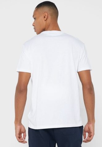 Camisetas Ralph Lauren Masculinas Brancas com Gola Redonda e Estampa