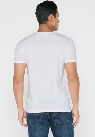Camisetas Ralph Lauren Masculinas Brancas com Gola Redonda e Slogan