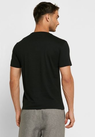 Camisetas Ralph Lauren Masculinas Pretas com Logotipo Bordado e Gola Redonda