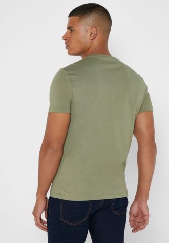 Camisetas Ralph Lauren Masculinas Verdes com Logo no Peito e Gola Redonda
