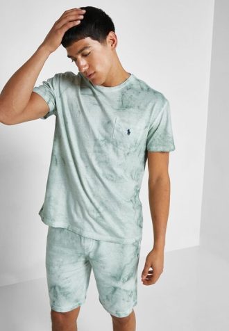 Camisetas Ralph Lauren Masculinas Verdes Estampadas Gola Redonda