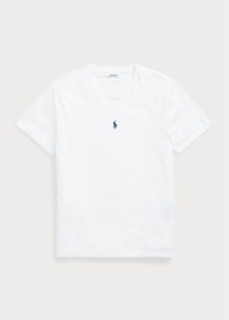 Camisetas Ralph Lauren personalizadas brancas com gola redonda e ajuste fino
