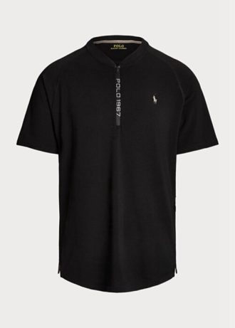 Camisetas Ralph Lauren personalizadas pretas de desempenho slim fit para homens