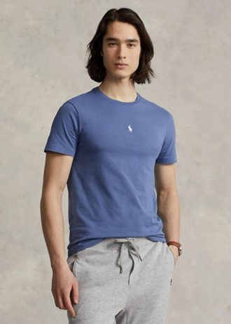 Camisetas Ralph Lauren personalizadas, slim fit, gola redonda, azul, masculinas