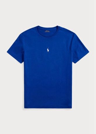 Camisetas Ralph Lauren personalizadas, slim fit, gola redonda, azul, masculinas