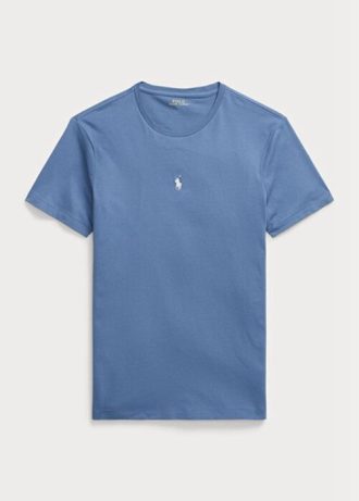 Camisetas Ralph Lauren personalizadas, slim fit, gola redonda, azul, masculinas