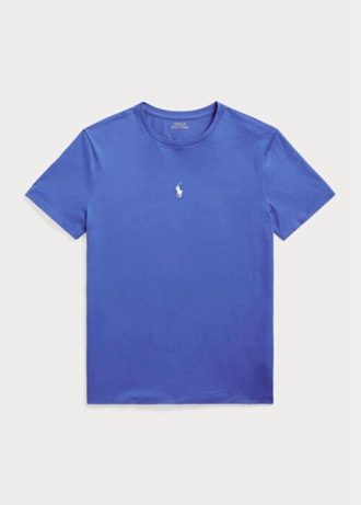 Camisetas Ralph Lauren personalizadas, slim fit, gola redonda, azul, masculinas