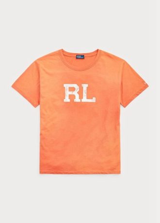 Camisetas Ralph Lauren RL Logo Jersey Laranja Femininas