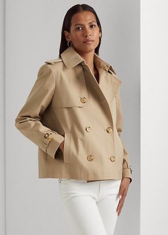 Casacos curtos Ralph Lauren trespassados  bege femininos