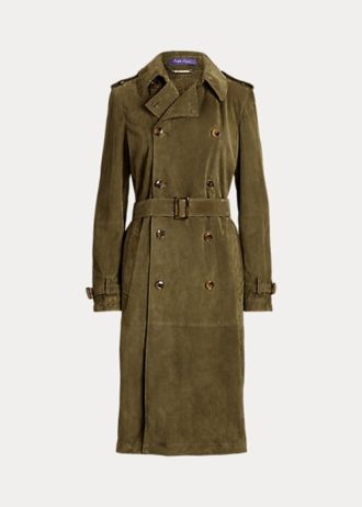 Casacos de camurça de cordeiro Romilly Ralph Lauren femininos Olive
